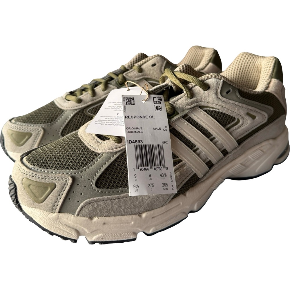 Adidas Response CL Olive Green Athletic Running Shoes Men's 9.5 ID4593 New